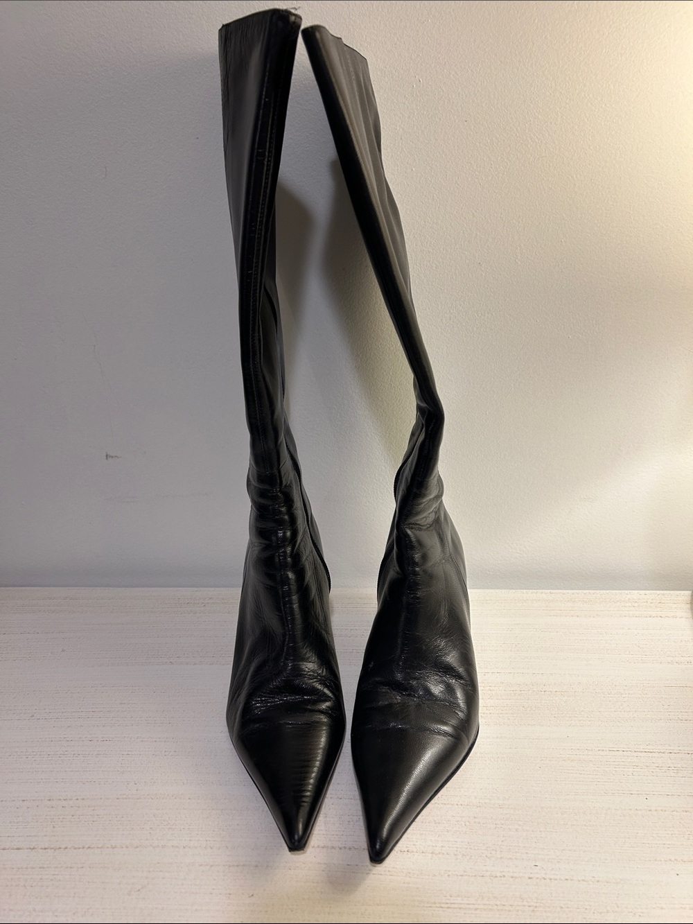 Steve Madden Black Pointed Over-the-Knee Boots